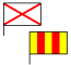 レッドクロス旗+赤ストライプ付黄旗