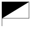 黒と白に斜めに2分割された旗