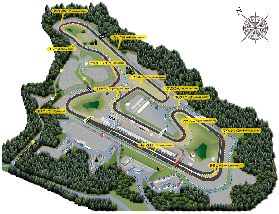 岡山国際サーキットのコース図