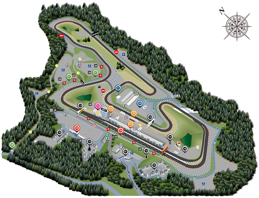 岡山国際サーキット施設図