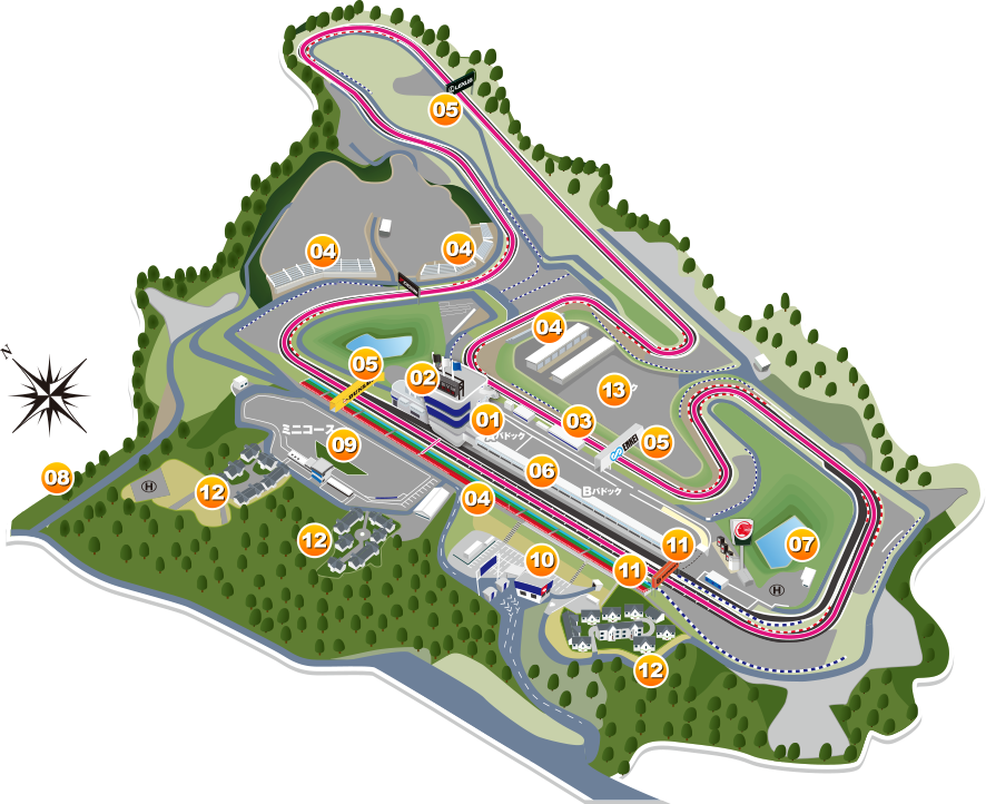 岡山国際サーキット施設図