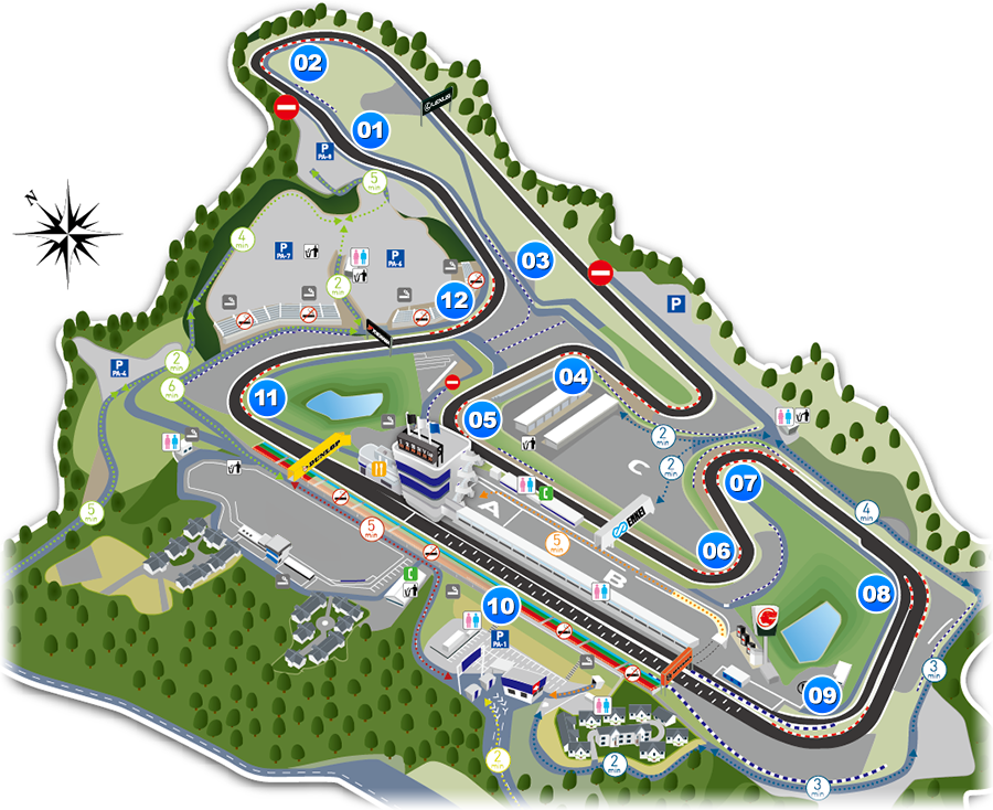岡山国際サーキットのコース図
